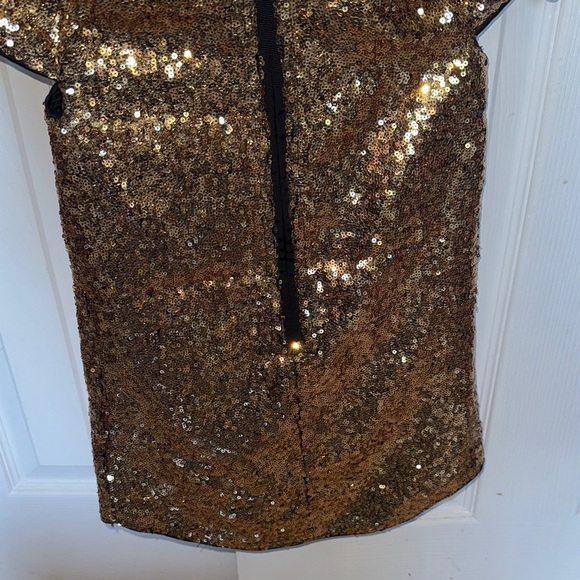 Disney Sparkling Gold Dress with Red Sequin Bow - Picture 6 of 12